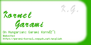 kornel garami business card